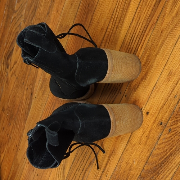 Free People x Jeffrey Campbell Lace-Up Block Booties - Picture 4 of 7